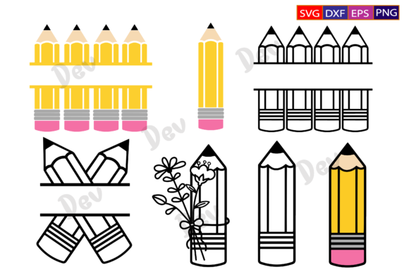 Pencil Svg Name Frame: Graphics for Crafts