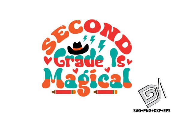 Retro Second Grade is Magical Graphics for Crafts
