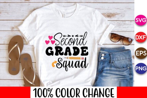 Second Grade Squad Svg: Graphics for Crafts