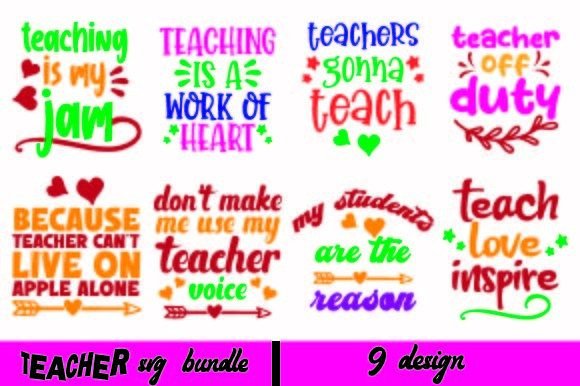 Teacher 9 SVG Bundle: Graphics for Crafts & Blogs
